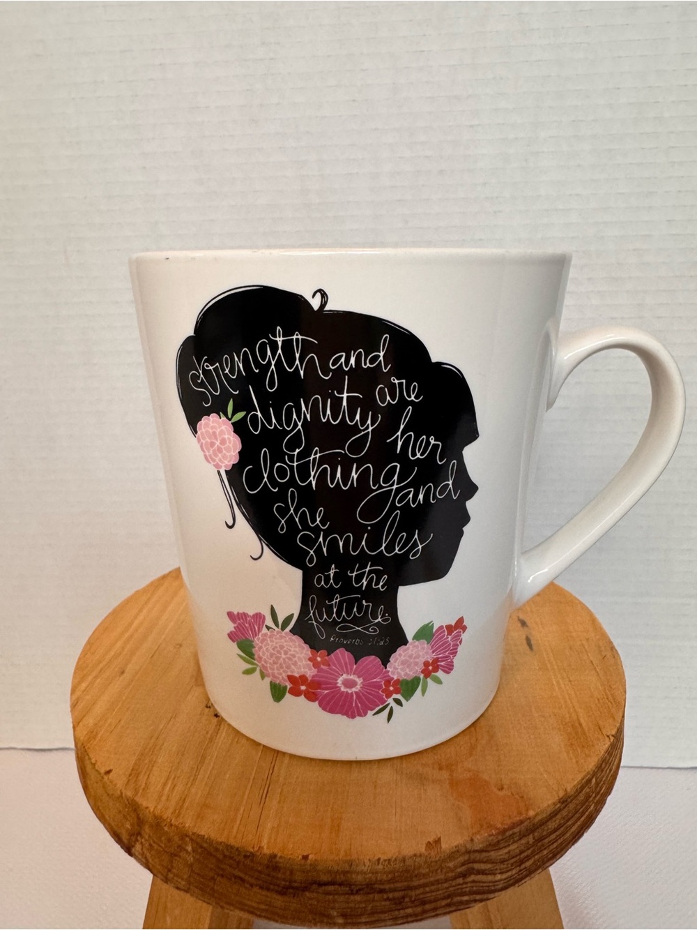 Austin & Ash Proverbs 31:25 Strength & Dignity Floral Mug